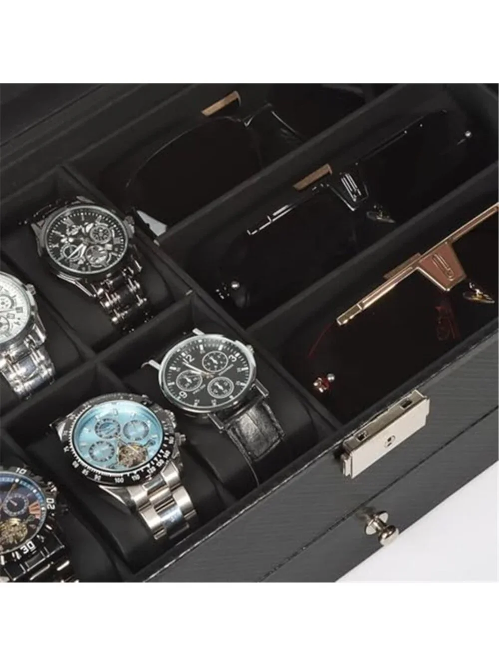 Jewelry Box 6 Slot Watch Box Jewelry Organizer With Drawer